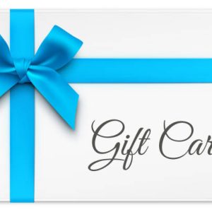 Gift Cards with Blue Bow and ribbons.